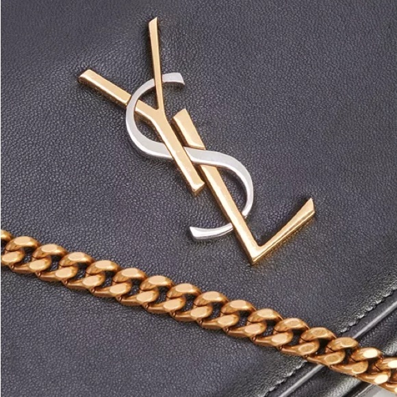 👜 🆕 Saint Laurent YSL Napa Leather Wallet on Chain - Picture 7 of 8